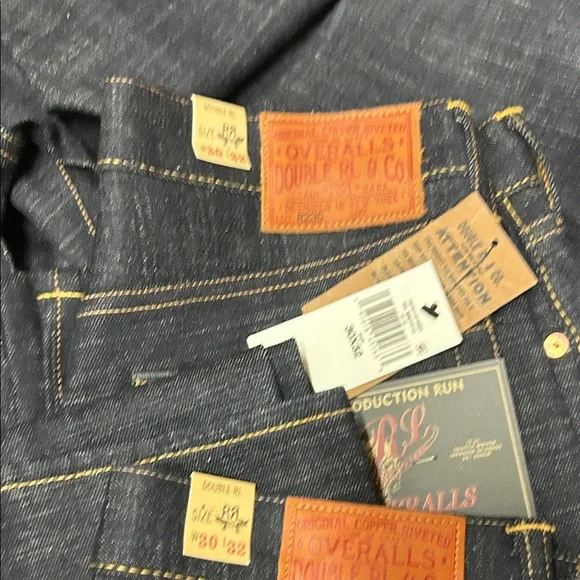 Ralph Lauren Double RL Indigo Relaxed Jeans 16% wool cotton straight leg - Picture 14 of 16